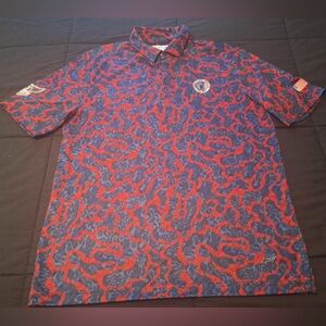 Greg Norman VGA Collection Mens Polo Red Blue Camo Armed Forces Cup Medium